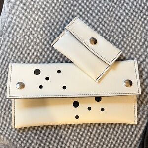 Holly Aiken White & Black Polka Dot Clutch with Card Wallet